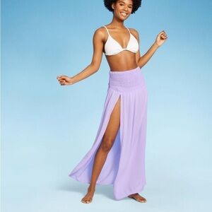 Women's Smocked High Slit Convertible Cover
Up Dress - Wild Fable Lilac Purple